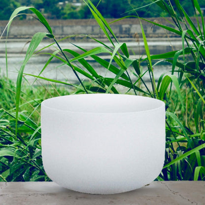 TOPFUND F Note Crystal Singing Bowl Heart Chakra 8 inch with Heavy Duty Carrying Case and Suede Striker