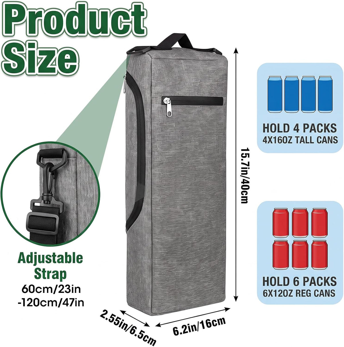 Golf Cooler Bag, Golf Gifts for Men, 6 Can Beer Sleeve