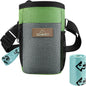 LIOOPET Dog Treat Pouch - Fashionable Green&Grey Design - Large Capacity Dog Treat Bag for Dog Walks, Outdoor Activities, Travel and Training - Includes 1 Poop Bags