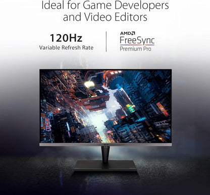 ASUS ProArt Display PA279CV 27” 4K HDR UHD (3840 x 2160) Monitor, IPS, 100% sRGB/Rec. 709, ΔE < 2, USB-C DisplayPort HDMI USB hub, Calman Verified, Eye Care, Tilt Pivot Swivel Height Adjustable