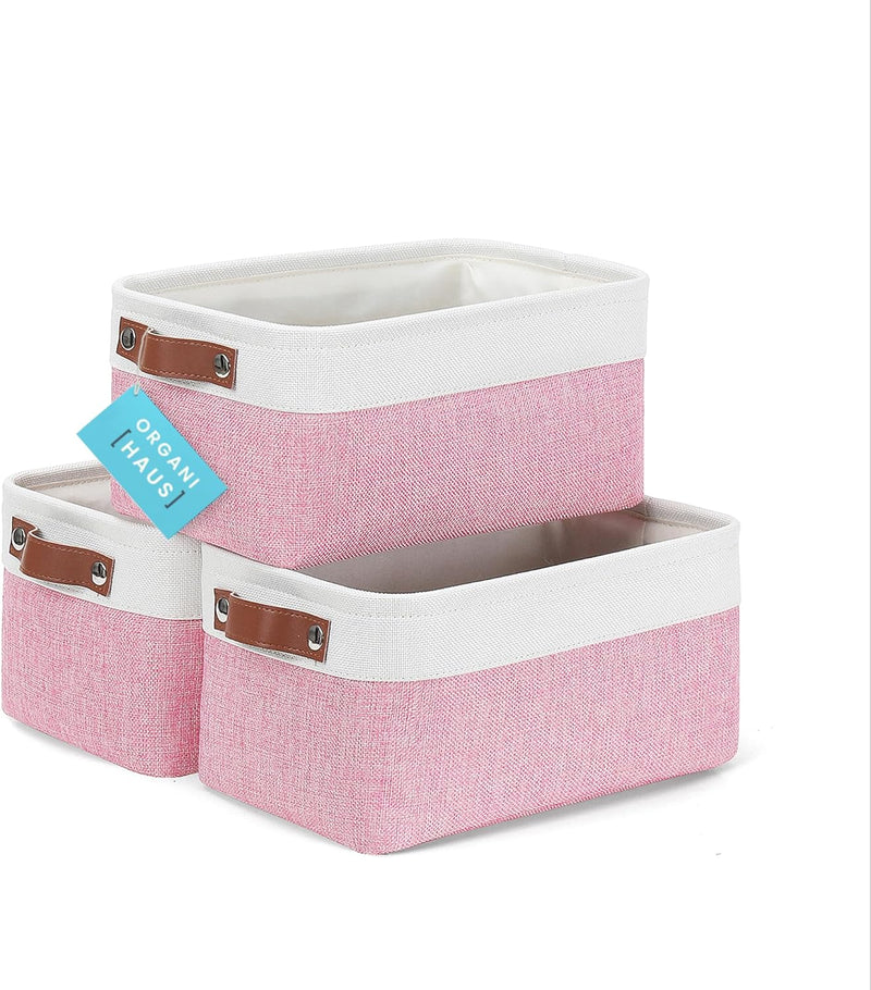 OrganiHaus Large Fabric Storage Baskets for Shelves 3 Pack, 15x11in Closet Storage Bins for Shelves, Cloth Baskets, Fabric Storage Cubes, Linen Closet Organizers, Fabric Basket, White Basket