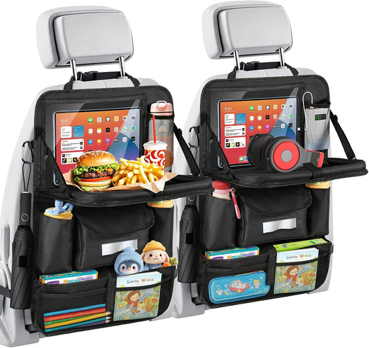 MoKo Car Organizer Back Seat, 8 Pockets Foldable Tray 600D Black, 2 Pack
