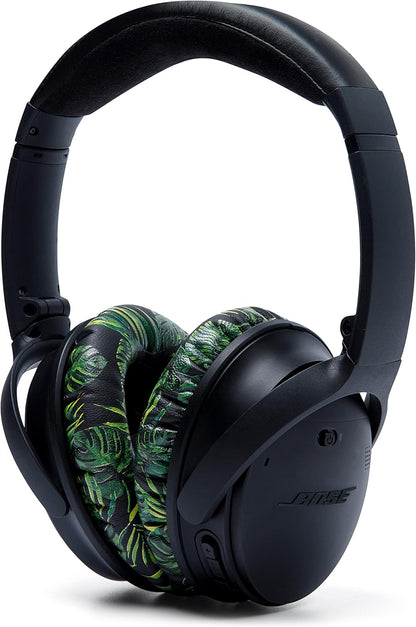 WC Wicked Cushions Upgraded Replacement Ear Pads for Bose QC35 & QC35ii (QuietComfort 35) Headphones & More - Softer Leather, Luxurious Memory Foam, Added Thickness, Extra Durability | Navy Tiger