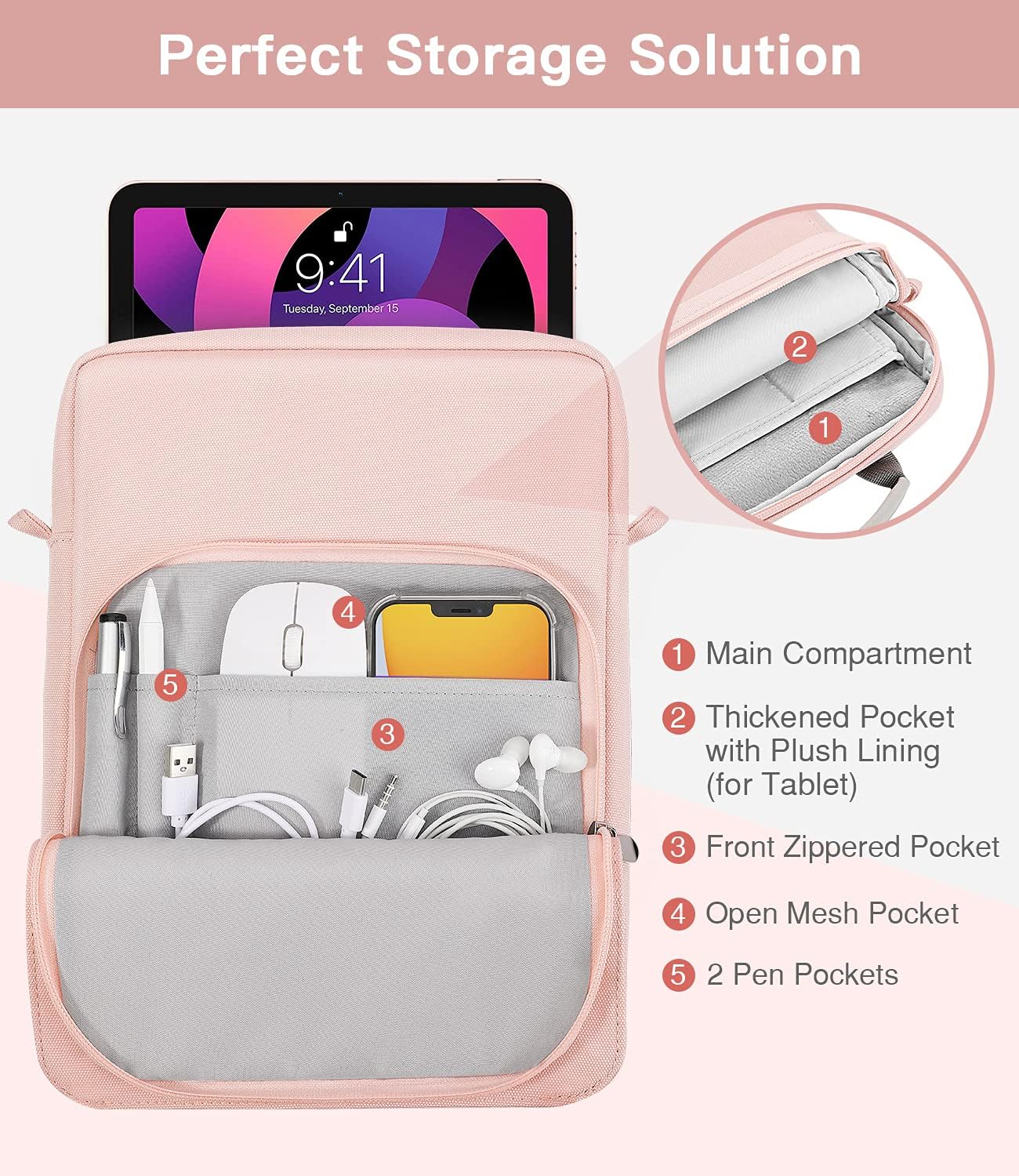 MoKo 13.3-14 Inch Laptop Sleeve Bag Fits MacBook Pro M3/M2 14" 2023, MacBook Pro 13" M2, New MacBook Air 13.6" M3/M2 2024/2022,Tab S8 Ultra 14.6",Handle Carrying Case with Shoulder Strap, Black & Gray - PuriLite