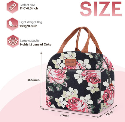 Lunch Bag for Women & Men Adult Insulated Lunch Box, Small Leakproof Cooler Food Lunch Containers Reusable High Capacity Lunch Tote Bags for Work, Travel, Outdoor