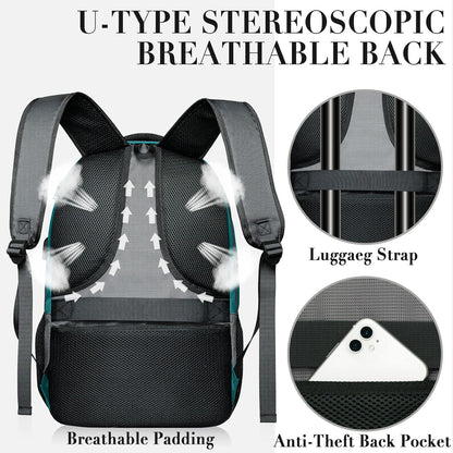 Backpack for Men and Women, School Backpacks for Teen Boys and Girls, Black Water Resistant Back Pack, Business Men Sturdy Computer Bag with USB Charging Port, Gifts