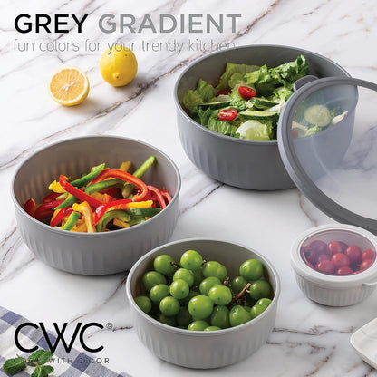 COOK WITH COLOR Prep Bowls with Lids- 8 Piece Nesting Plastic Small Mixing Bowl Set with Lids (Teal Ombre)