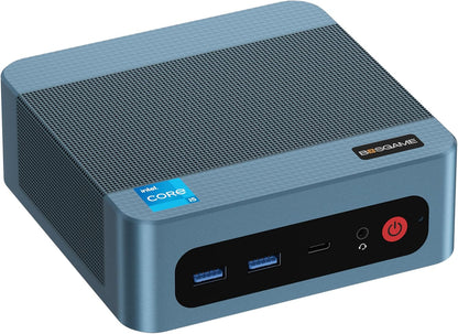 BOSGAME Mini PC Intel Core i5 12600H(12C/16T, up 4.5GHz), 32GB DDR4 RAM 512GB PCIe SSD, Mini Desktop Computers Dual LAN/4x USB3.2/WiFi6E/BT5.2/HDMI+DP+USB-C/4K Triple Display