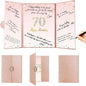 Crenics Rose Gold 70th Birthday Decorations, Creative 70th Birthday Guest Sign in Book Alternative, Large 70th Birthday Signature Book 12" x 18", Great 70 Years Old Birthday Gifts for Women - PuriLite