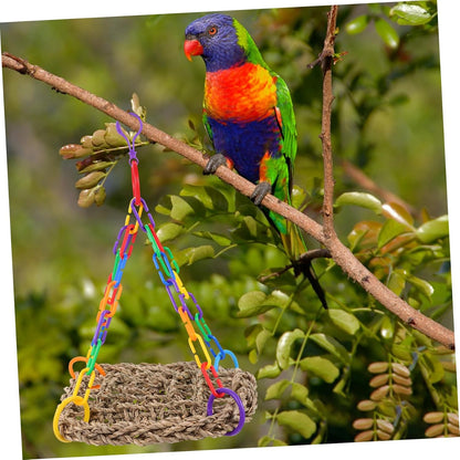 NOLITOY 3pcs Parrot Climbing Toy Woven Bird Perch for Cage Parakeet Toy Bird Swing Pet Supply