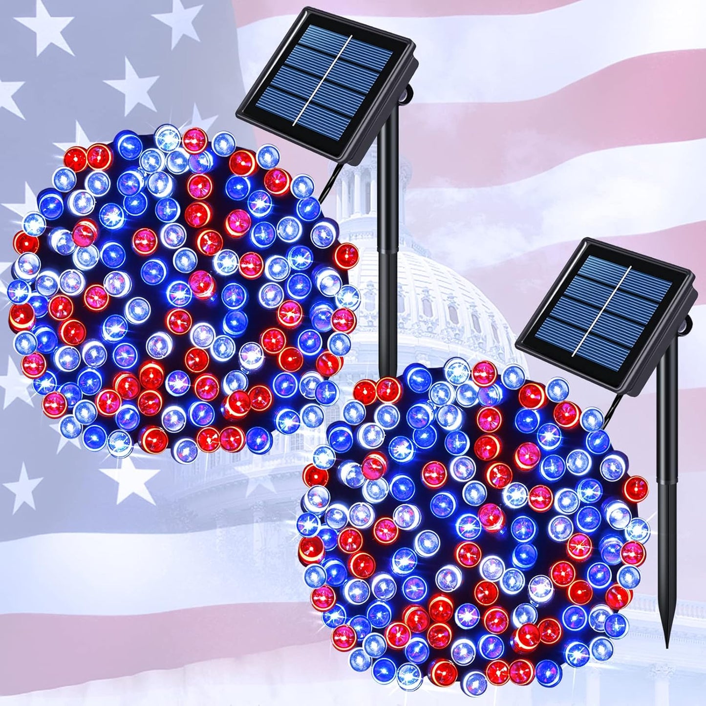 JMEXSUSS 2 Pack 75.5ft Orange Solar Christmas Lights, Total 400 LED Solar String Lights Outdoor Waterproof, 8 Modes Orange Halloween Lights for Tree Patio Garden Thanksgiving Halloween Decorations