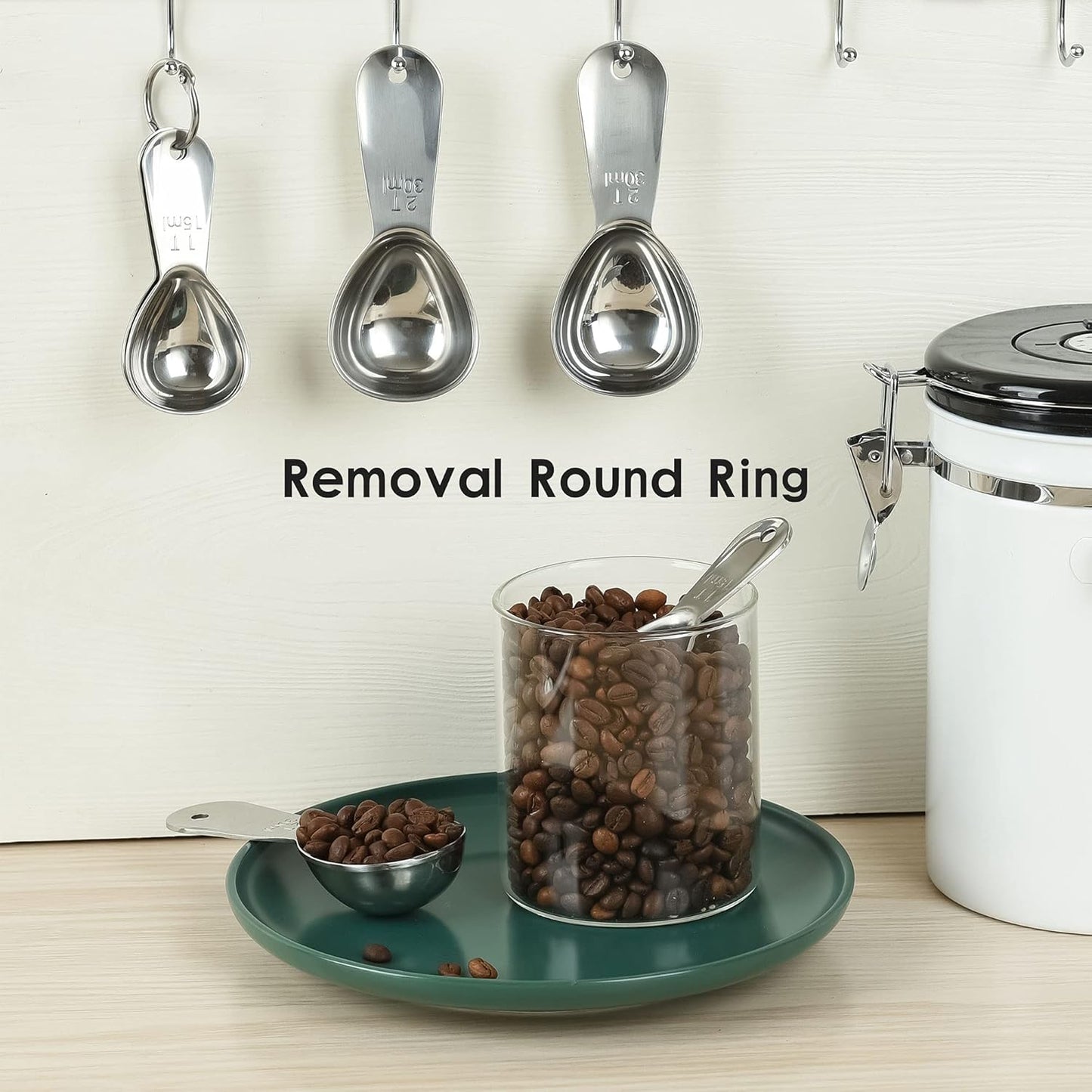 Smithcraft Measuring Cup Set of 8 Stainless Steel Measuring Cups18/8(304) Steel Material Heavy Duty 8 Measuring Cups and 1 Ring Set of 9