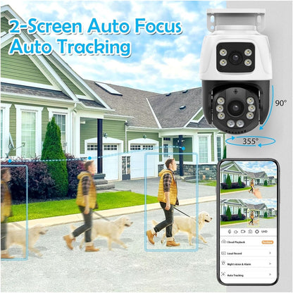 H.265 8CH 4CH 6MP POE NVR Kit Security Camera System | Dual Lens PTZ 2 Way Audio IP Camera Outdoor Video Surveillance Set(1T,8CH NVR 8pcs Cam kit)