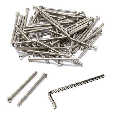 iexcell 50 Pcs M6 x 20mm Thread Pitch 1 mm Stainless Steel 304 Hex Socket Button Head Cap Screws Bolts Kit