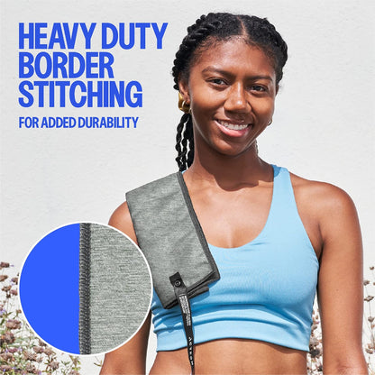Acteon Microfiber Quick Dry Gym Towel, Silver ION Odor-Free Mega Absorbent Fiber Fast Drying Men Women Workout Gear for Body Sweat, Beach, Camping, Working Out Travel Towels