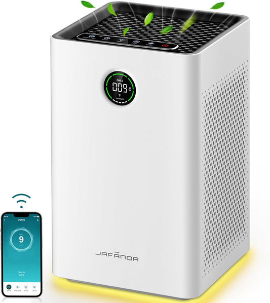 Jafända Air Purifiers for Home Large Room,Smart WiFi and Alexa Control, H13 True HEPA Filter Air Cleaner with Activated Carbon,22db, 1190 sq.ft, Remove Dust Pollen Smoke Odors