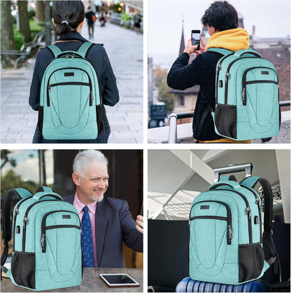 Backpack for Men and Women, School Backpacks for Teen Boys and Girls, Black Water Resistant Back Pack, Business Men Sturdy Computer Bag with USB Charging Port, Gifts