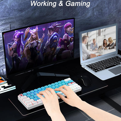 Fogruaden Full Size Mechanical Keyboard, Green Matcha Keyboard, Wired USB 104 Keys RGB Backlit Gaming Keyboard with Number Pad, Red Switches, NKRO Mechanical Keyboard for Windows Laptop PC Gamer