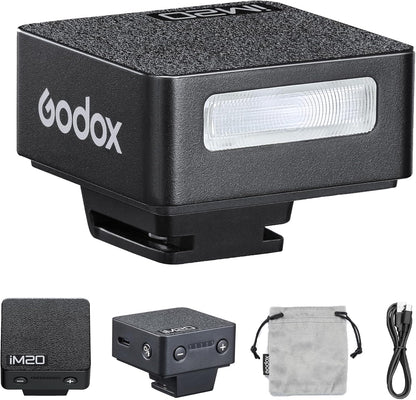 Godox IM20/IM22 Mini Camera Flash,3s Recycle Time,440 Full Power Flash Time Built in Lithium Battery for Fuji,for Canon,for Nikon,for Sony, for Olympus Camera (im22)