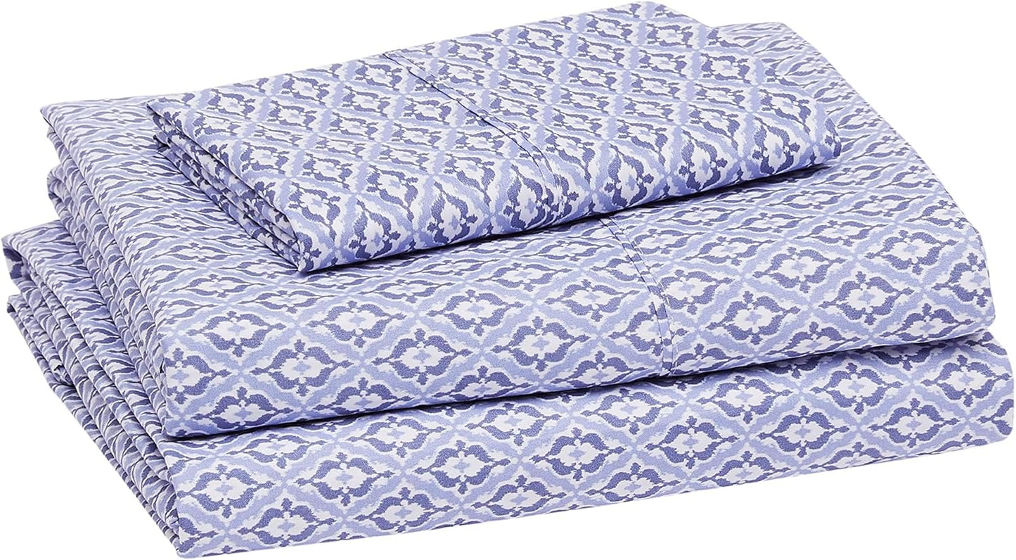 Amazon Basics Lightweight, Breathable Microfiber 4-Piece Bed Sheet Set with 14-Inch Deep Pockets, Full, Blush Pink, Solid