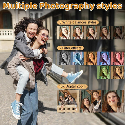 5K Digital Camera for Photography - WiFi 75MP UHD Vlogging Camera for YouTube - Autofocus Video Cameras with 3" 180° Flip Screen - Compact Vlog Travel Camara with 18X Zoom, 32GB SD Card, 2 Batteries