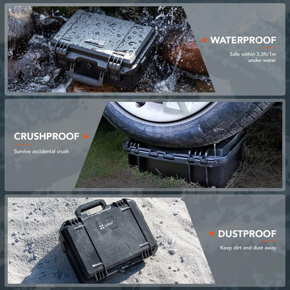 Lykus HC-3810 Waterproof Hard Case with Customizable Foam Insert, Interior Size 38x28x13.5cm, Suitable for Camera, Lens, Drone, mic, Flashlight, Telescope, Action cam, Electronics, Tools, and More