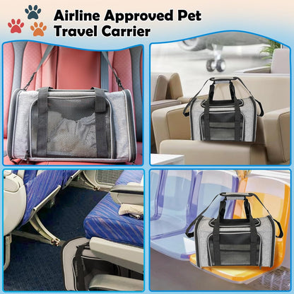 Top tasta Dog Cat Carrier Pet Carriers for Small Medium Large Cats Dogs Carrier Soft Sided Small Puppy Dog Carrier Portable Foldable Airline Approved Dog Cat Travel Carrier Grey Medium