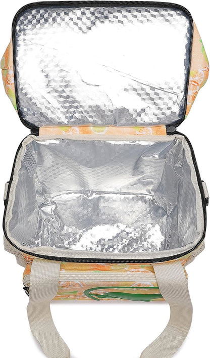 SUNNY BIRD Dual Compartment Lunch Bag Insulated Lunch Box for Women and Men (Green with Boho Strap)