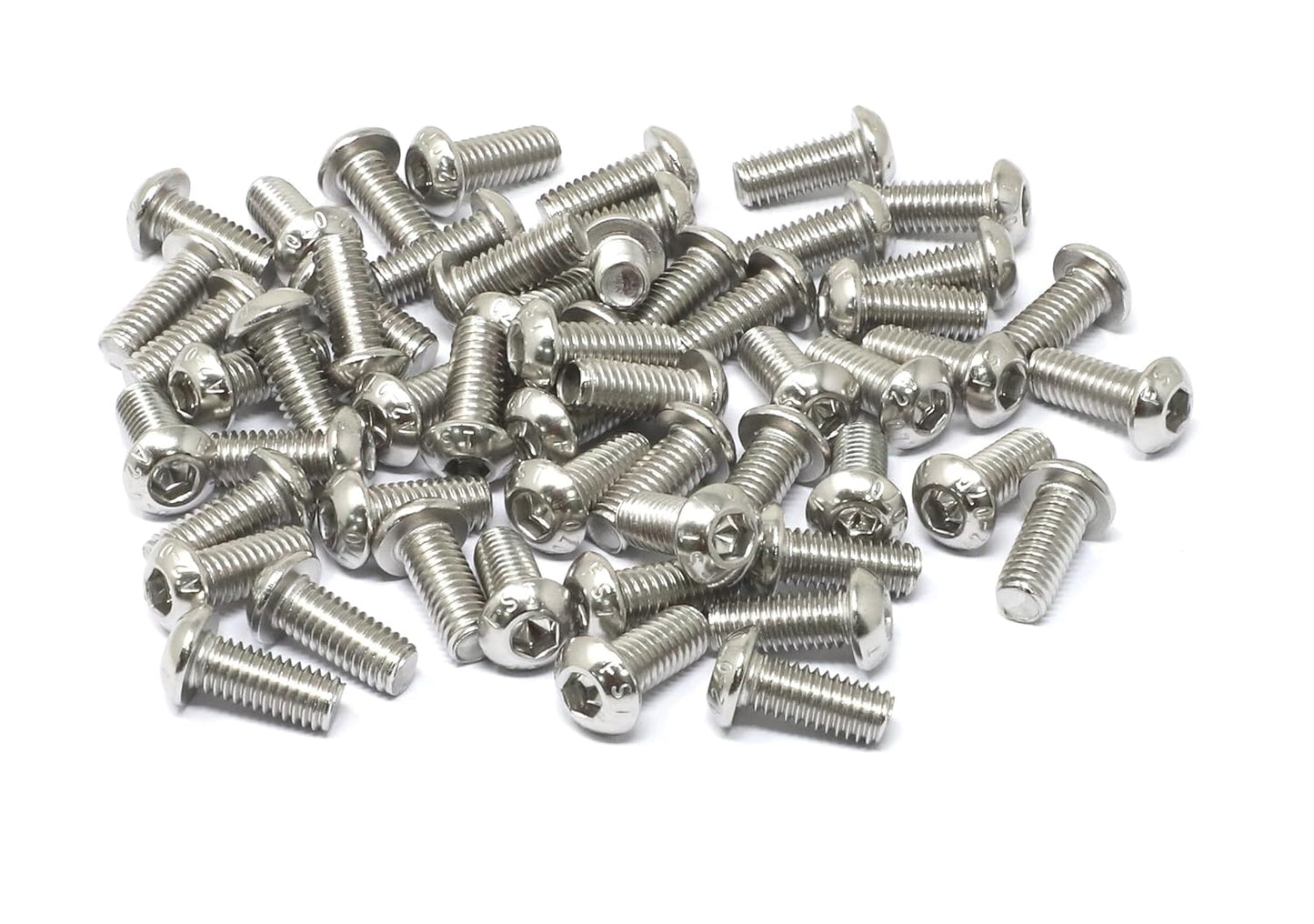 iexcell 50 Pcs M6 x 20mm Thread Pitch 1 mm Stainless Steel 304 Hex Socket Button Head Cap Screws Bolts Kit