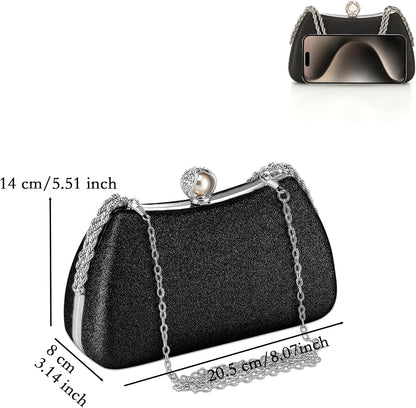 Buric Evening Clutch Bag for Women Glitter Shiny Dress Purse Wedding Bride Handbags Evening Clutches for Cocktail Party