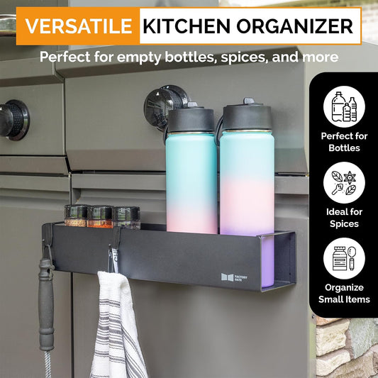 Magnetic Metal Bottle & Spice Organizer | Holds Bottles, Cups, Spice Jars | Ideal for Kitchen Cabinets & Refrigerators | Pink, Large