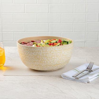 Restaurantware-Bambuddha 15 Ounce Small Salad Bowl, 1 Heavy-Duty Round Salad Bowl - Sustainable, Reusable, Black Bamboo Serving Dish, for Serving Salads, Fruits, and Appetizers