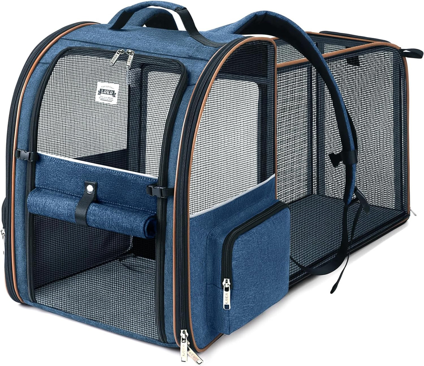Lekespring Cat Bag, Expandable Cat Backpack Carrier for Small Dogs Medium Cats Fit Up to 18 Lbs, Dog Backpack Carrier, Foldable Pet Backpack Carrier for Travel, Hiking, Outdoor Use (Grey)