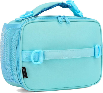 FlowFly Kids Lunch Box Insulated Soft Bag Mini Cooler Back to School Thermal Meal Tote Kit for Girls, Boys, Black