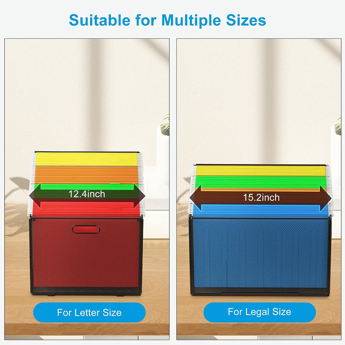EASEPRES Hanging File Organizer Box, Metal Mesh Desk Folder Holder, 1 Pack