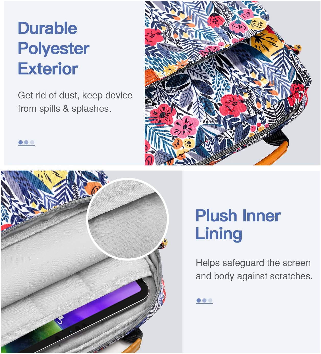 MoKo 13.3-14 Inch Laptop Sleeve Bag Fits MacBook Pro M3/M2 14" 2023, MacBook Pro 13" M2, New MacBook Air 13.6" M3/M2 2024/2022,Tab S8 Ultra 14.6",Handle Carrying Case with Shoulder Strap, Black & Gray - PuriLite