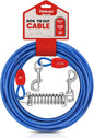 Petbobi Dog Tie-Out Cable 30ft - Outdoor Leash 4mm Metal Cable with Shock Absorbing Spring 360° Swivel Clips, Dog Chain for Yard Camping, Fit Small Medium Large Pets Up to 120lbs, Blue