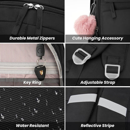 WINDARS School Backpack for Teen Girls, Cute College Backpacks for Women Students Aesthetic Bookbag Large 15.6 Inch Laptop Bag Middle School Travel Back Pack (Khaki Beige)