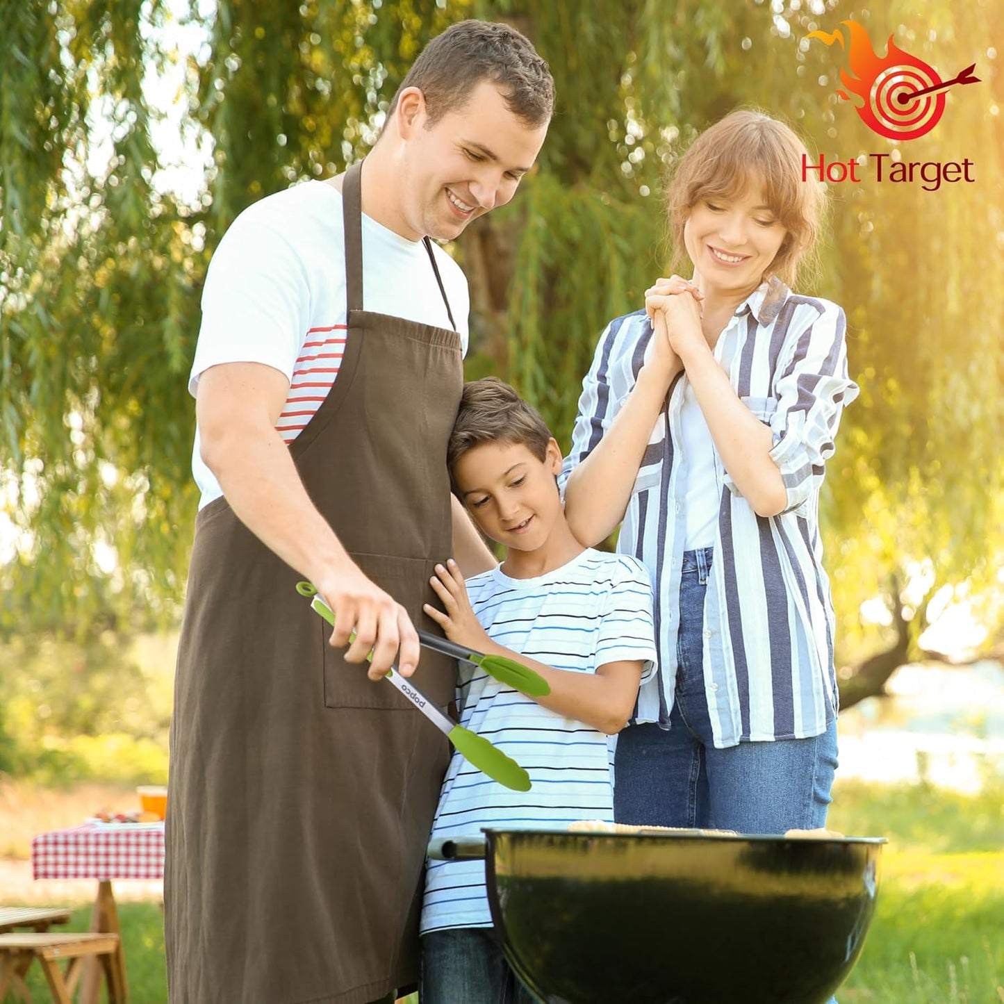 The Original Popco Tongs for Cooking - Set of 3 (7, 9, 12 inches) - Heavy Duty, 304 Stainless Steel BBQ and Kitchen Tongs with Silicone Tips (3 Colors Available)