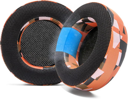 WC Freeze Virtuoso - Hybrid Fabric Cooling Gel Replacement Earpads for Corsair Virtuoso Gaming Headset, Made by Wicked Cushions, Improved Durability, Thickness and Sound Isolation | 90s White