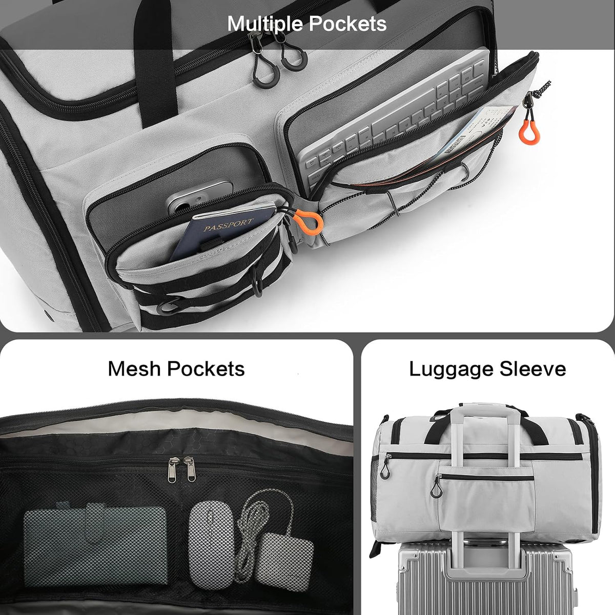TUGUAN Gym Bag Sports Duffle Bag for Men 45L Duffel Backpack for Travel