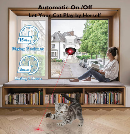 Petiepaw Interactive Laser Cat Toys for Indoor Cats,Cat Laser Toy Automatic for Bored Indoor Adult Cats/Kittens/Dogs,USB Rechargeable,3 Speed Modes