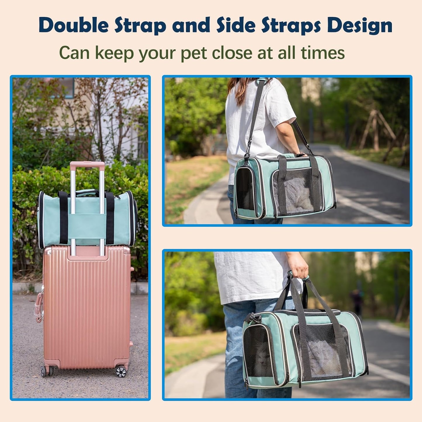 Top tasta Dog Cat Carrier Pet Carriers for Small Medium Large Cats Dogs Carrier Soft Sided Small Puppy Dog Carrier Portable Foldable Airline Approved Dog Cat Travel Carrier Grey Medium