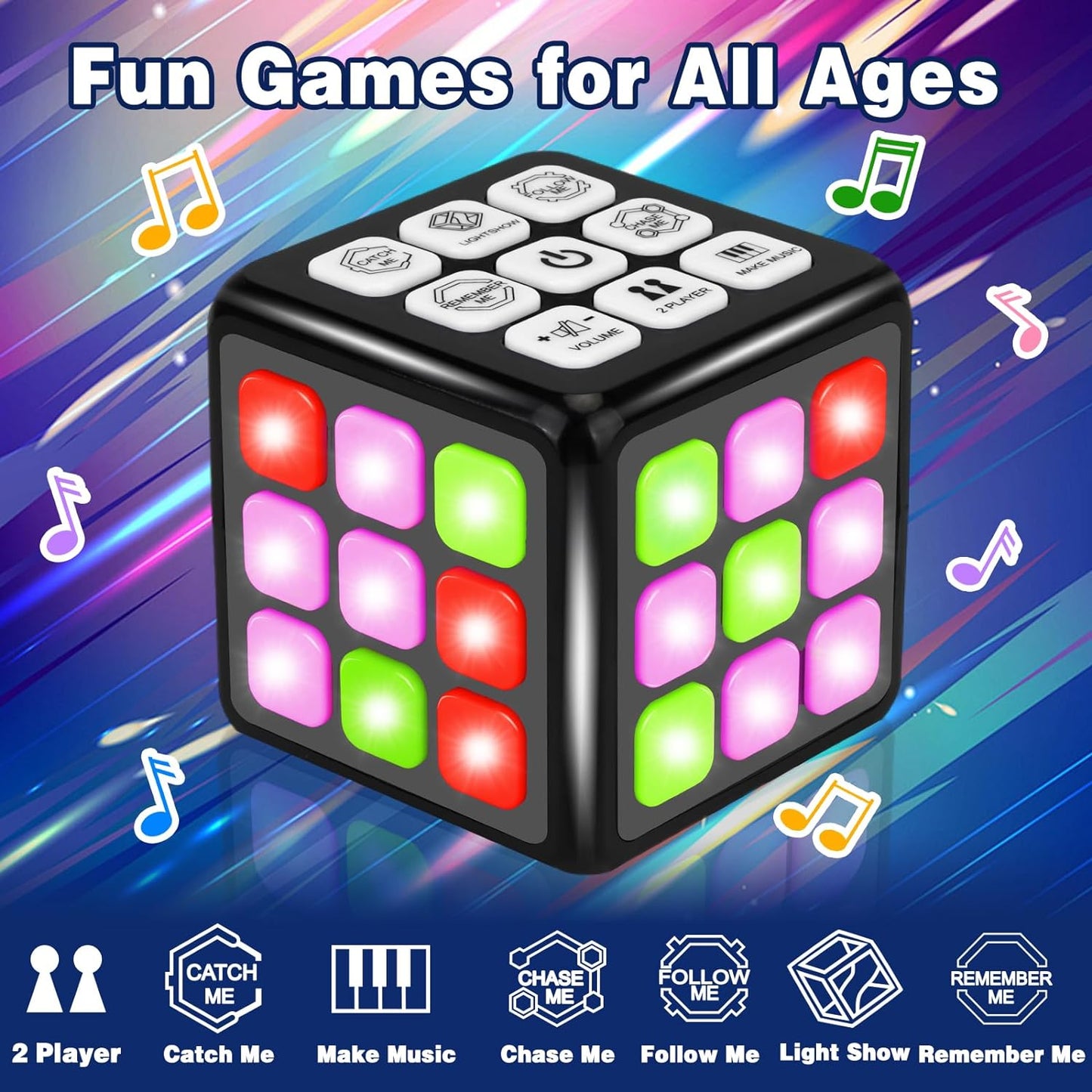 Toys for 8-13 Year Old Boys Gifts: Aitey Electronic Memory & Brain Games Cube with Light and Music - Handheld STEM Toys for Teens Tweens Ages 6 7 8 9 10 11 12 13 Best Boy Girl Toy Gift Ideas
