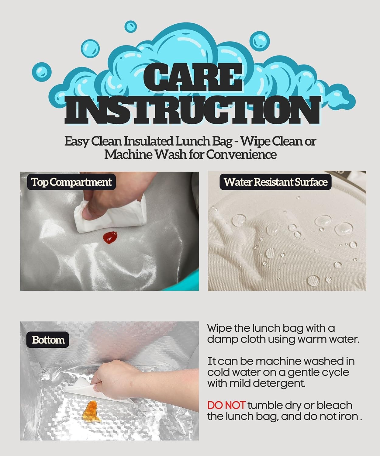 SUNNY BIRD Dual Compartment Lunch Bag Insulated Lunch Box for Women and Men (Green with Boho Strap)