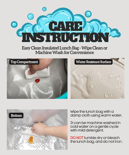 SUNNY BIRD Dual Compartment Lunch Bag Insulated Lunch Box for Women and Men (Green with Boho Strap)