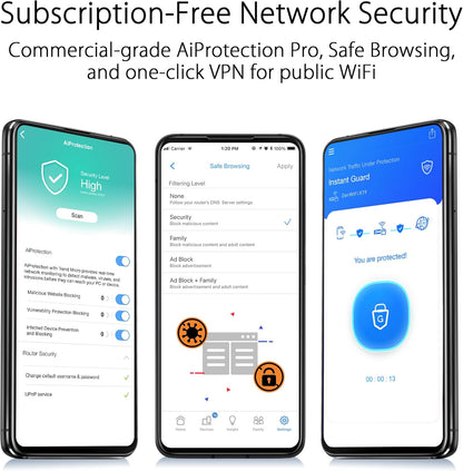 ASUS ZenWiFi Whole-Home Tri-band Mesh WiFi 6E System (ET9 2PK), Coverage up to 5,500 sq.ft, 7800Mbps, new 6GHz band, AiMesh, Lifetime Free Internet Security, Parental Control, EasySetup, Instant Guard