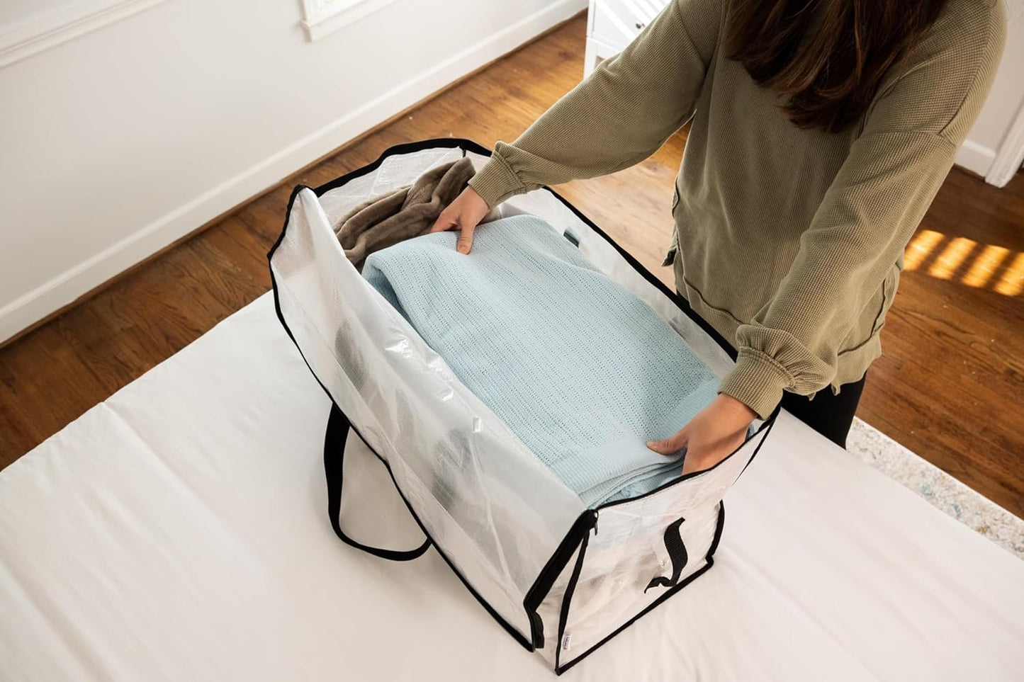 ClearSpace Oversized Moving Bags or Storage Bag – Large Moving Boxes with Backpack Straps, Zippers & Handles – Heavy-Duty Packing Bags, College Dorm, Christmas Decorations, 6 Pack