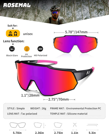 Polarized Sports Sunglasses for Men Women Youth Baseball Cycling Running Driving Fishing Tennis Golf Motor TAC UV400 TR90