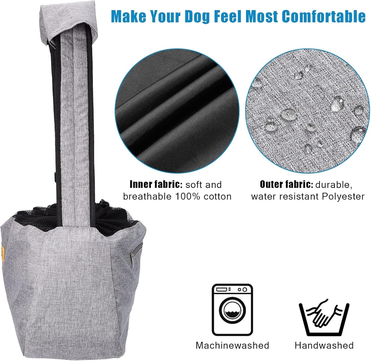 Ownpets Pet Dog Sling Carrier Bag Adjustable Padded Strap Dog Hand Free Safe Mesh Pet Carrier for Small Medium Dog Cat, Fit 10lbs up to 20 Pounds